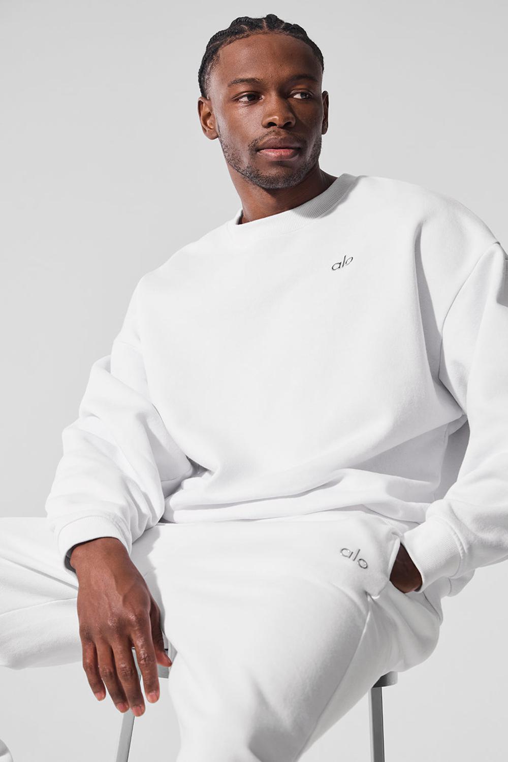 Pullover Alo Yoga Accolade Crew Neck Hombre Blancas | Chile  70938-WUHL