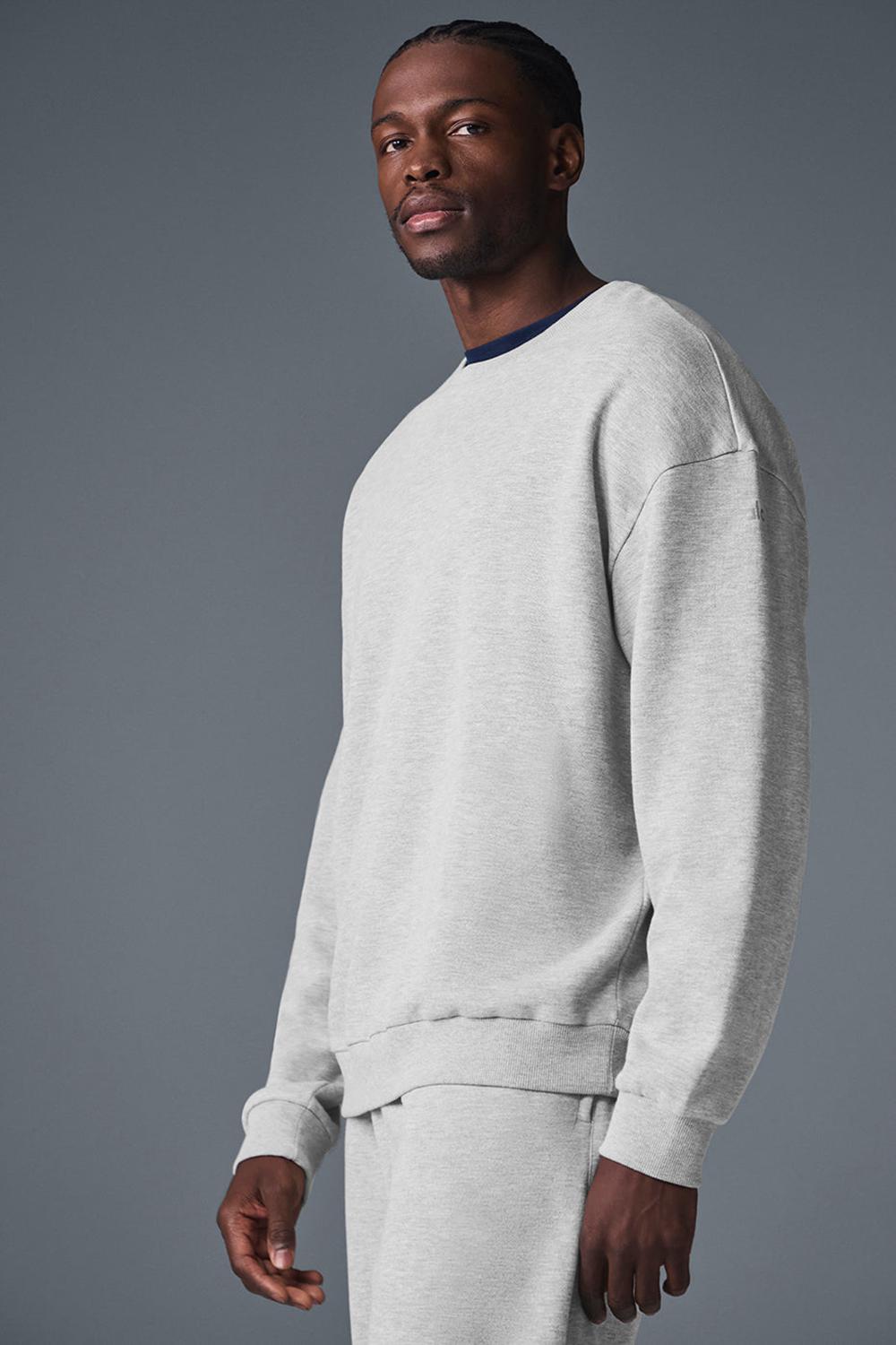 Pullover Alo Yoga Chill Crew Neck Hombre Gris | Chile  67028-ADBK