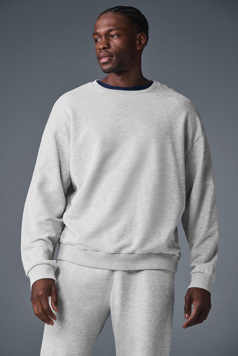 Pullover Alo Yoga Chill Crew Neck Hombre Gris | Chile  67028-ADBK