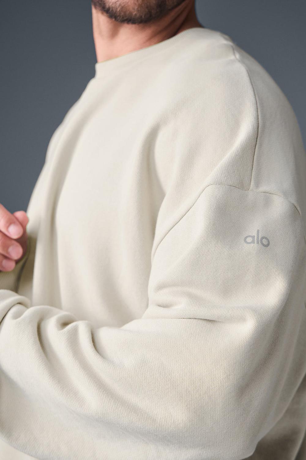 Pullover Alo Yoga Chill Crew Neck Hombre Bone | Chile  67034-RDMY