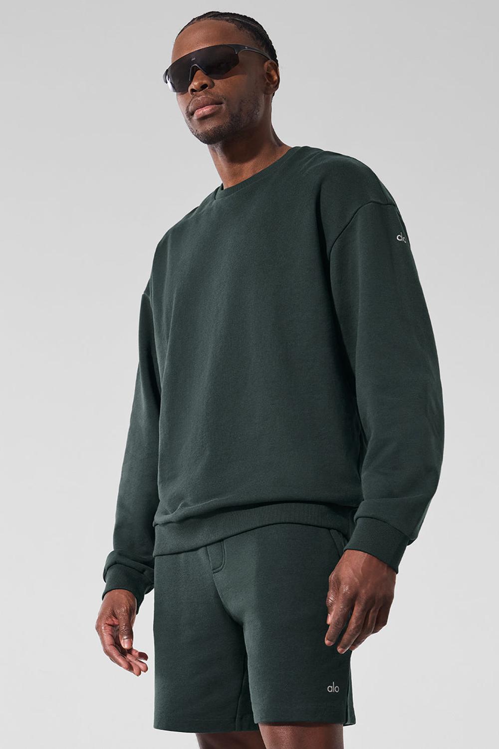 Pullover Alo Yoga Chill Crew Neck Hombre Verde | Chile  81406-VZCL