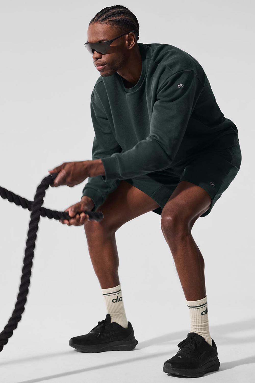 Pullover Alo Yoga Chill Crew Neck Hombre Verde | Chile  81406-VZCL