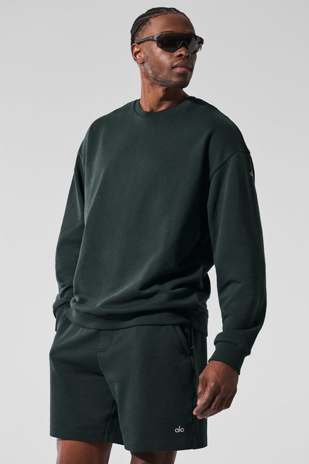 Pullover Alo Yoga Chill Crew Neck Hombre Verde | Chile  81406-VZCL