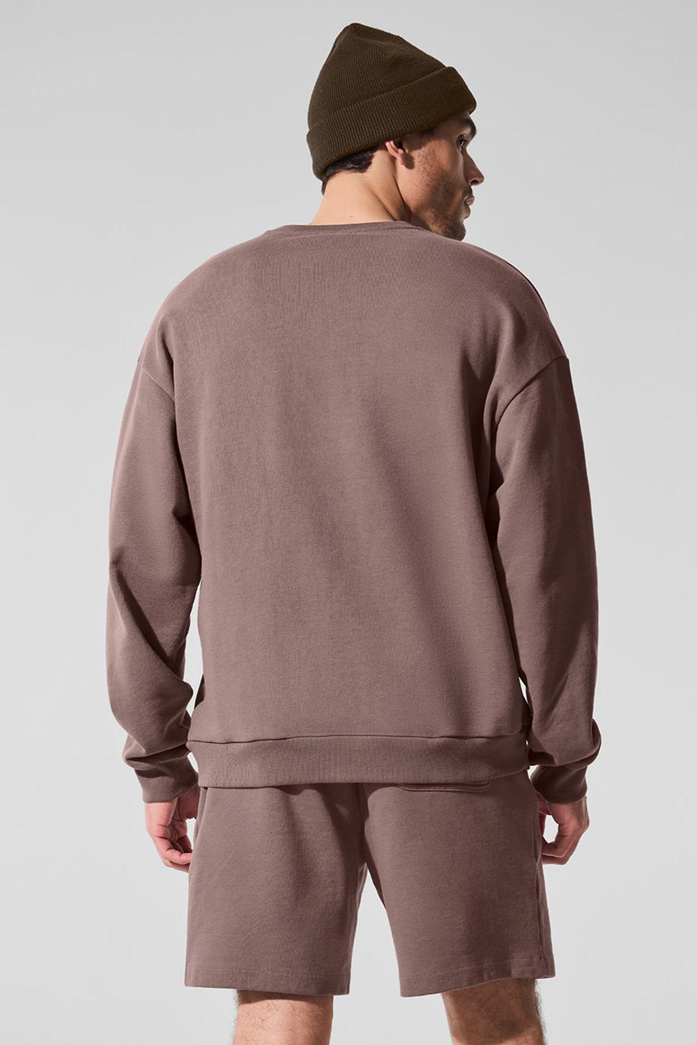 Pullover Alo Yoga Chill Crew Neck Hombre Mushroom | Chile  67984-JLDZ