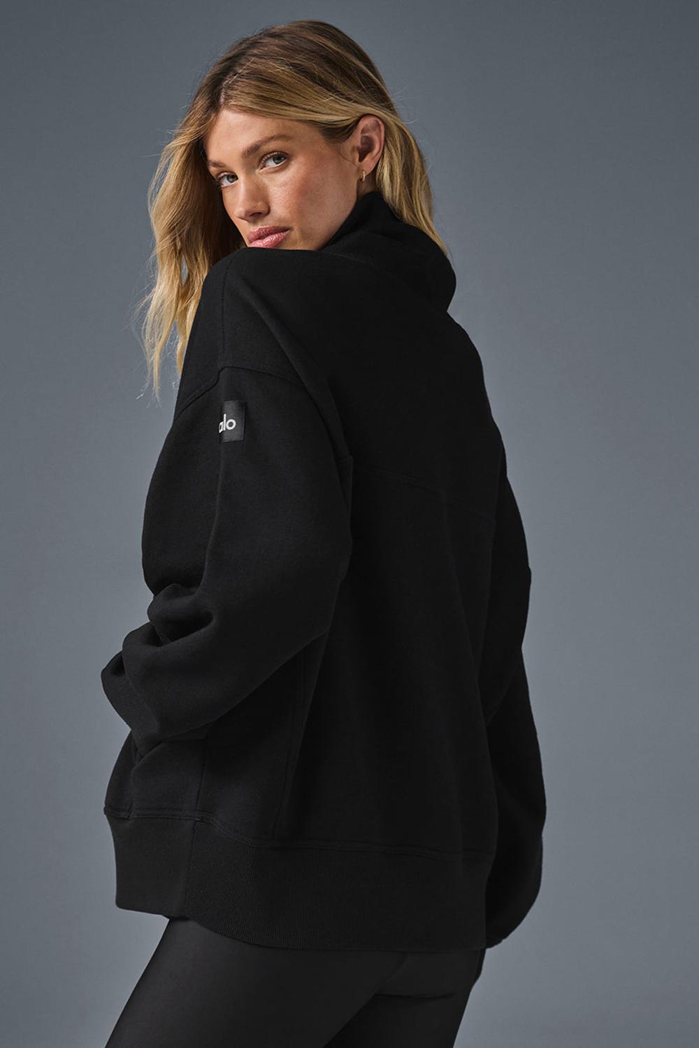 Pullover Alo Yoga Hazy Mock Neck Mujer Negras | Chile  23016-KQDS