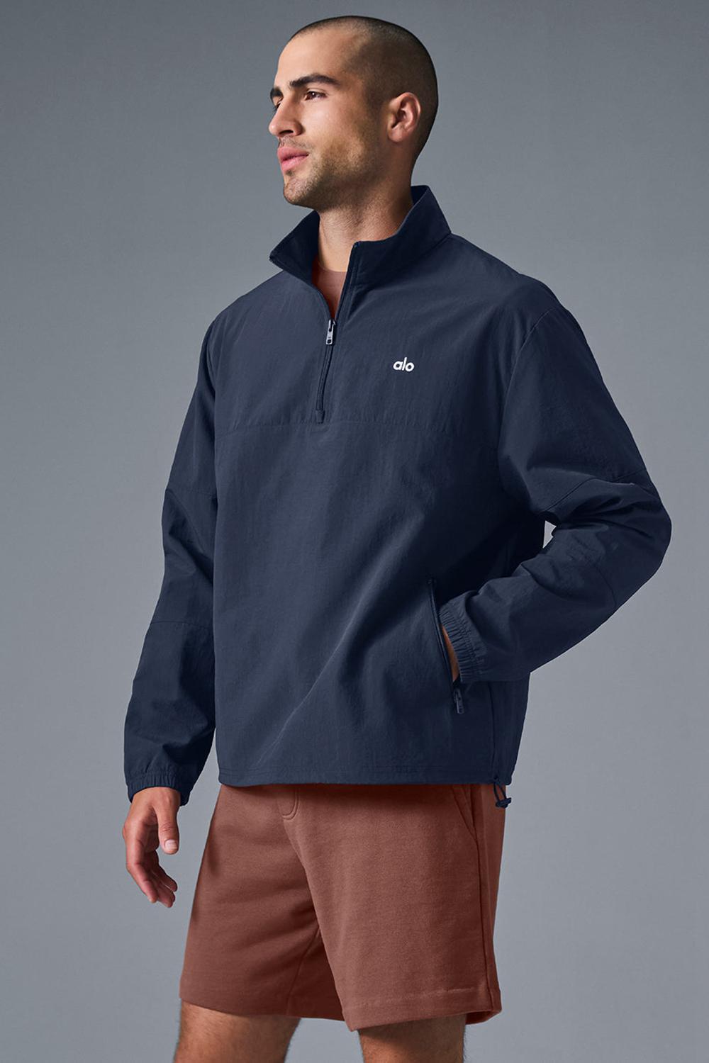 Pullover Alo Yoga Light Weight Takeaway Track Hombre Azul Marino | Chile  23514-HQFG