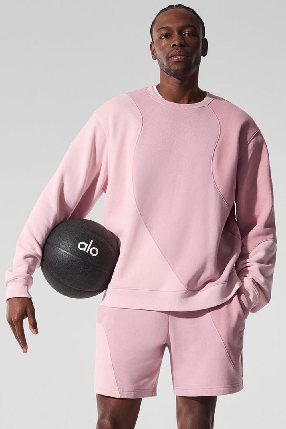 Pullover Alo Yoga Make Waves Crew Neck Hombre Rosas | Chile  51970-RTLN