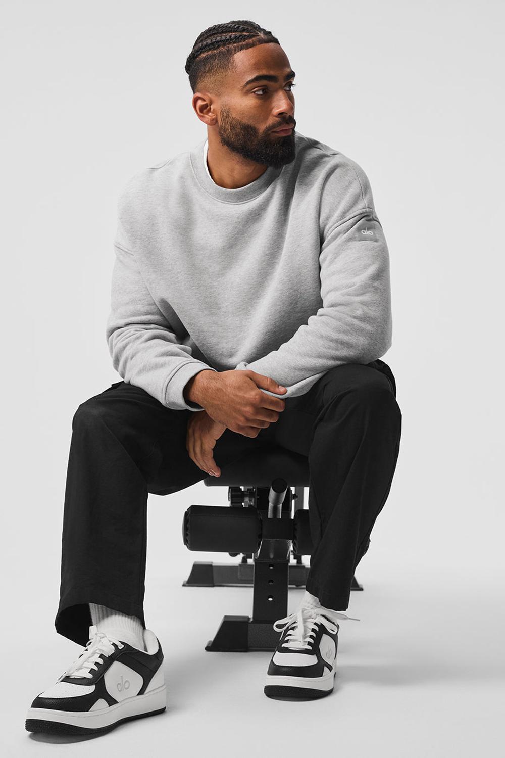 Pullover Alo Yoga Renown Heavy Weight Crew Neck Hombre Gris | Chile  95236-UEJL