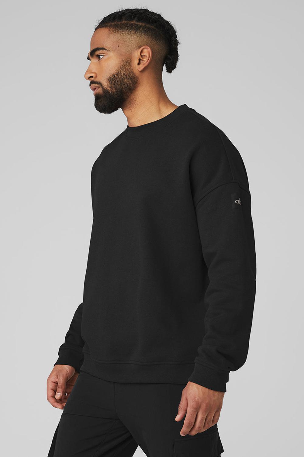 Pullover Alo Yoga Renown Heavy Weight Crew Neck Hombre Negras | Chile  64709-YBJN