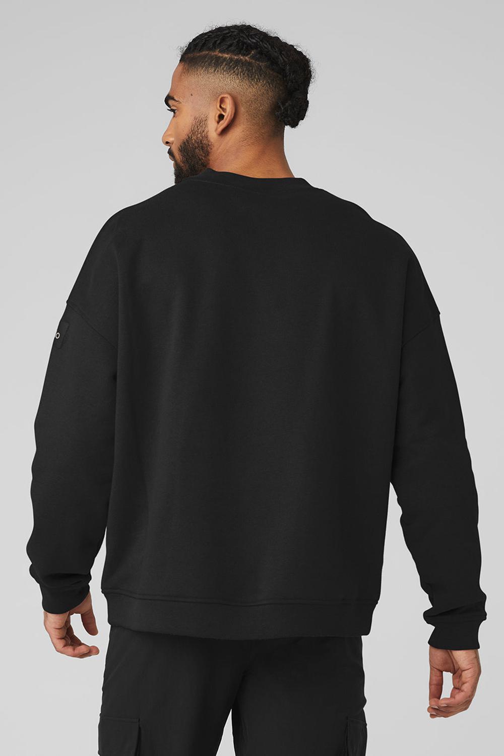 Pullover Alo Yoga Renown Heavy Weight Crew Neck Hombre Negras | Chile  64709-YBJN