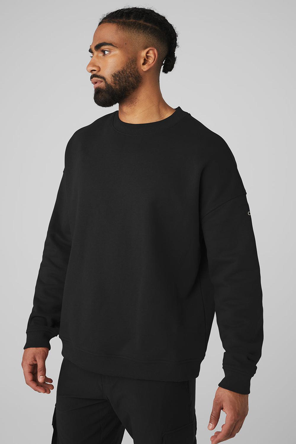 Pullover Alo Yoga Renown Heavy Weight Crew Neck Hombre Negras | Chile  64709-YBJN