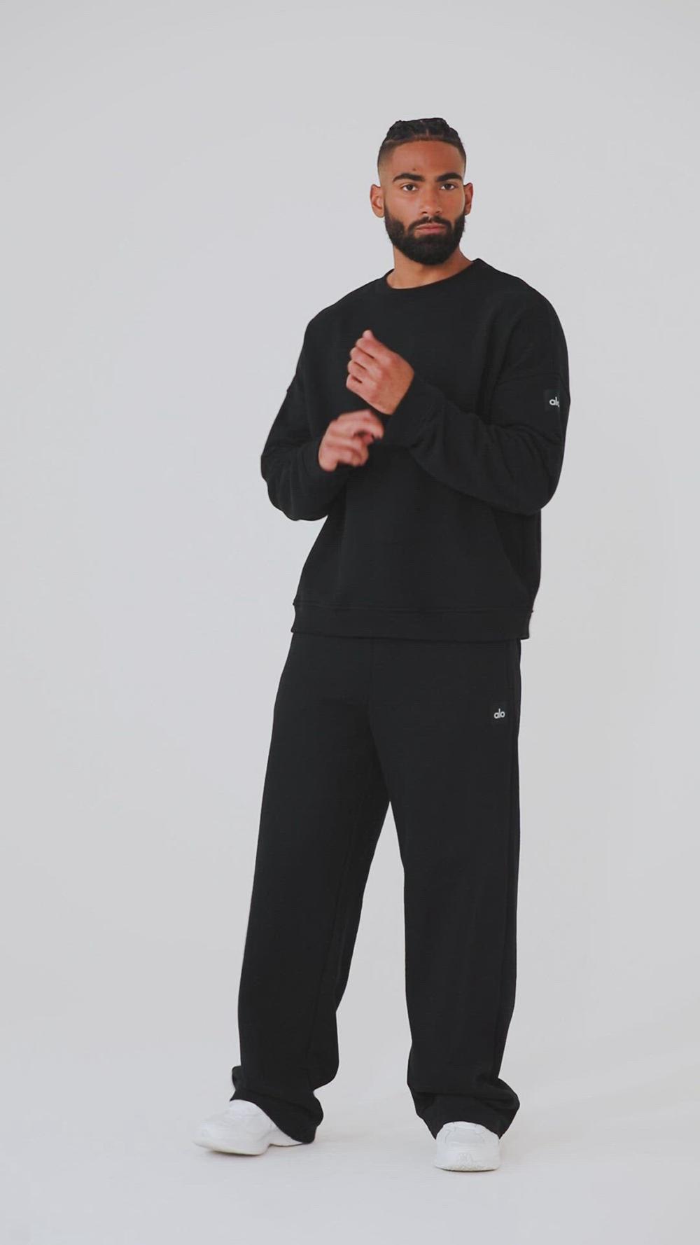 Pullover Alo Yoga Renown Heavy Weight Crew Neck Hombre Negras | Chile  64709-YBJN