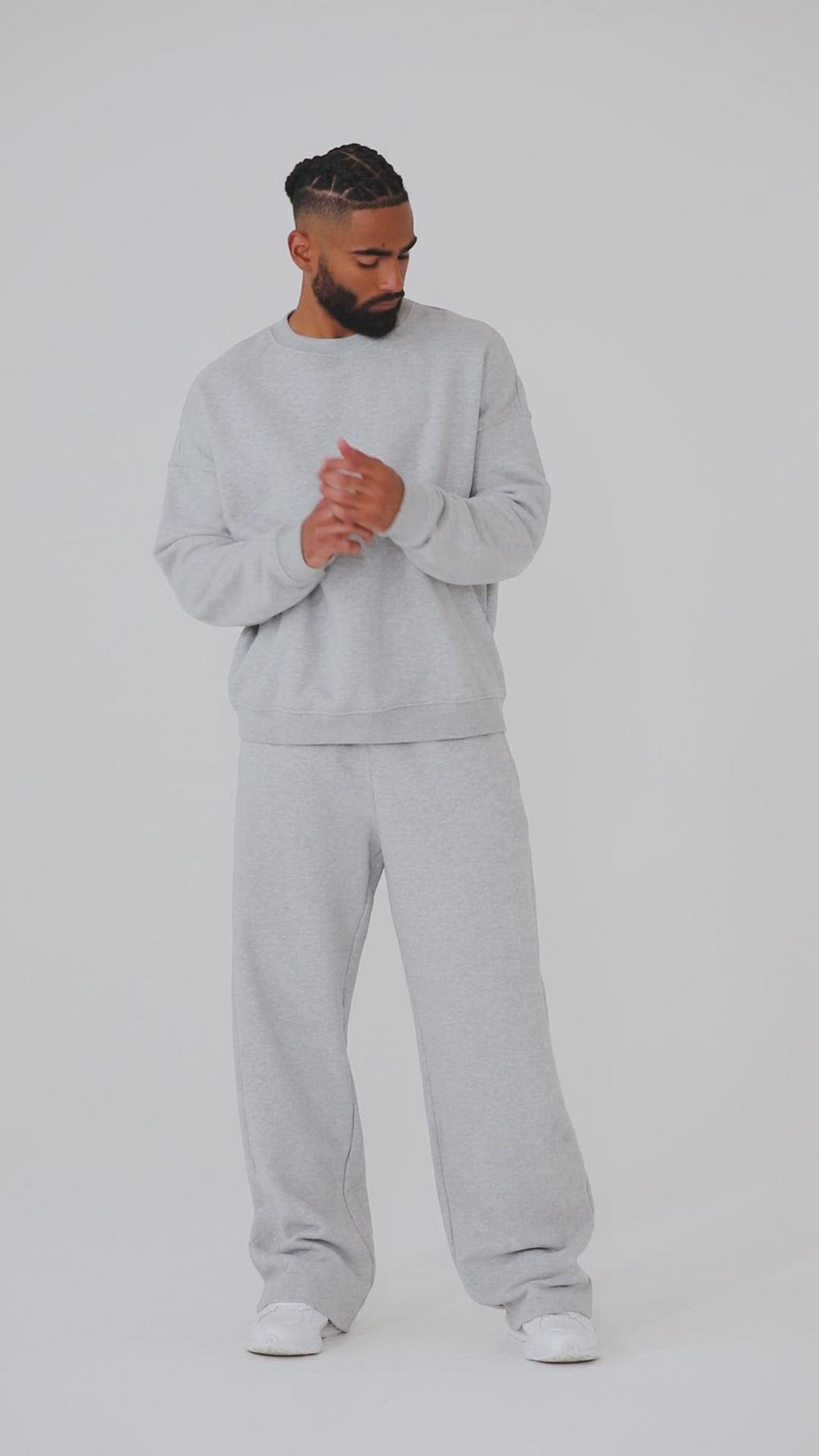 Pullover Alo Yoga Renown Heavy Weight Crew Neck Hombre Bone | Chile  65784-ZKPO