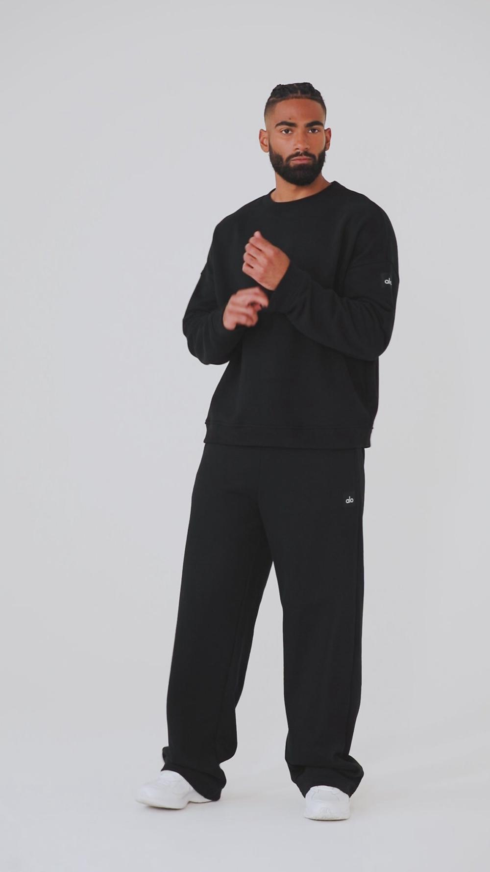Pullover Alo Yoga Renown Heavy Weight Crew Neck Hombre Verde | Chile  40985-FVYU