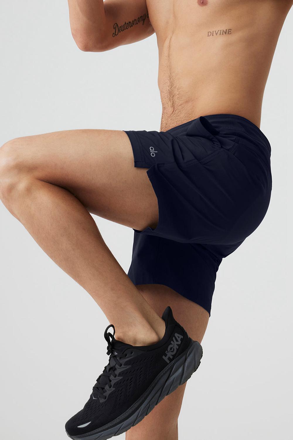 Short Alo Yoga 7'' Sport Hombre Azul Marino | Chile  25910-IBNJ