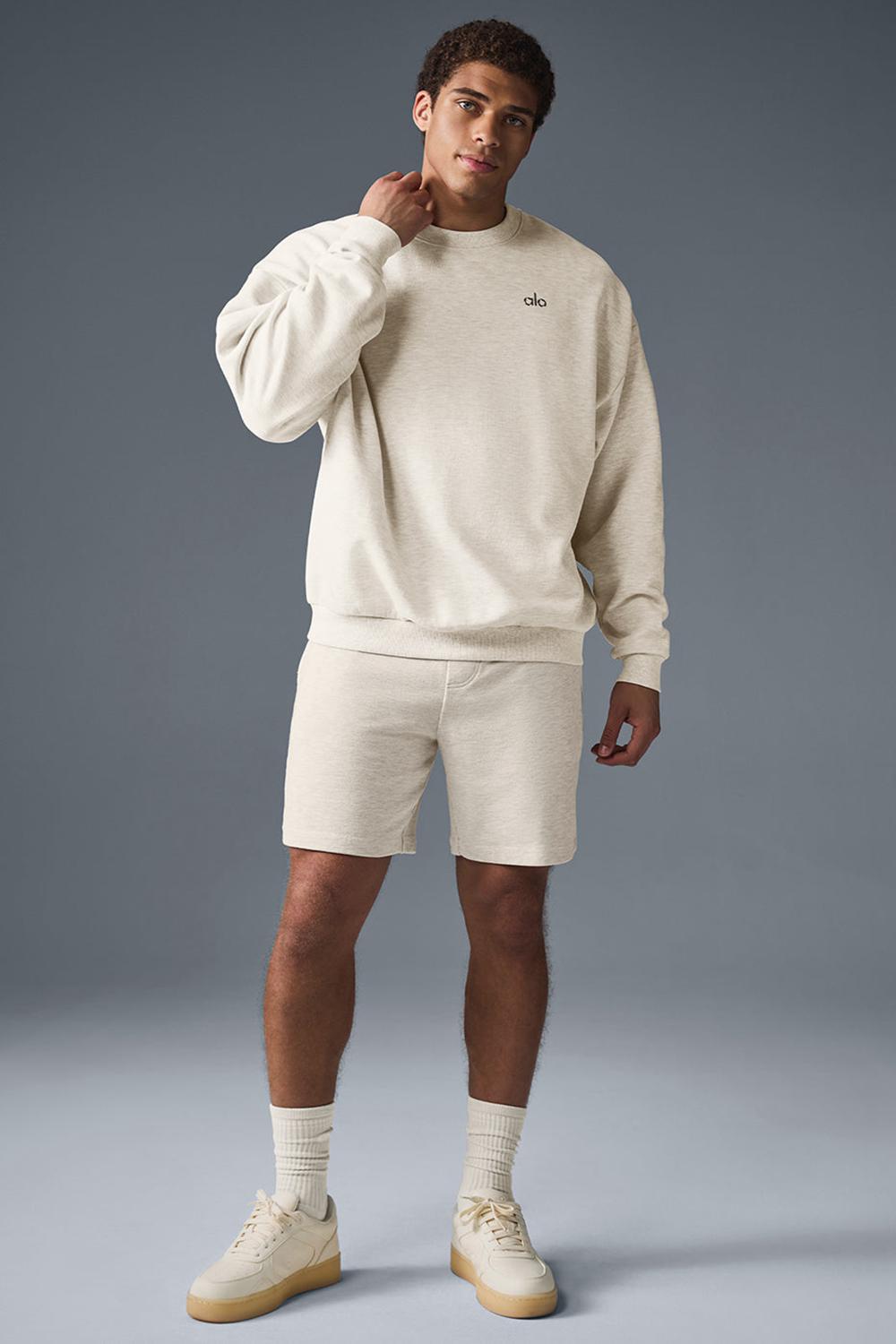 Short Alo Yoga Chill Hombre Oatmeal Heather | Chile  43807-OZJW