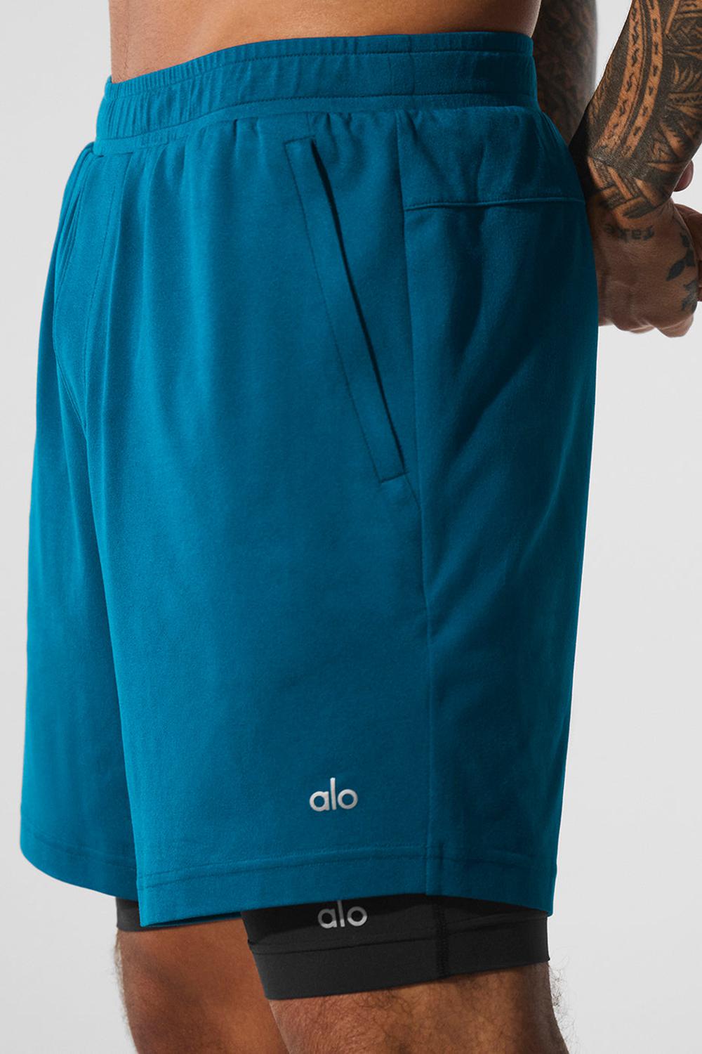 Short Alo Yoga Conquer React 2-In-1 Performance Hombre Azules Negras | Chile  28105-WVCZ