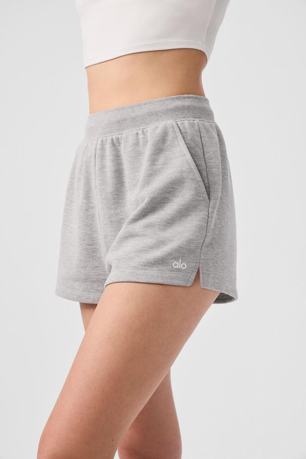 Short Alo Yoga Low Key Sweat Mujer Gris | Chile  53091-WTGK