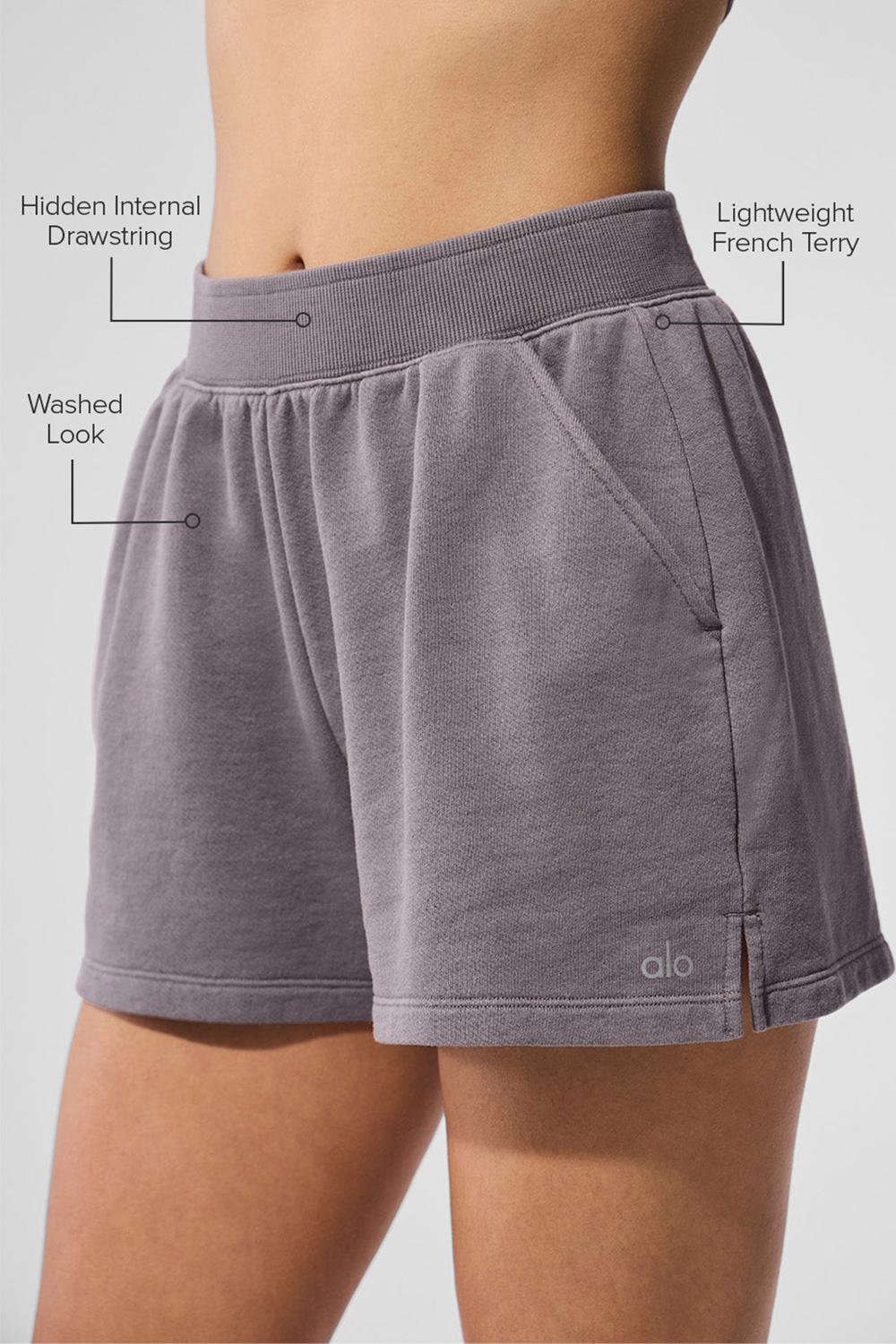 Short Alo Yoga Washed Low Key Sweat Mujer Gris Azules | Chile  13960-GJEY