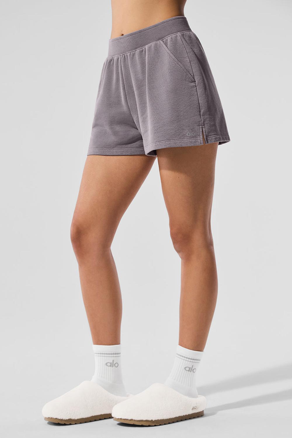 Short Alo Yoga Washed Low Key Sweat Mujer Gris Azules | Chile  13960-GJEY