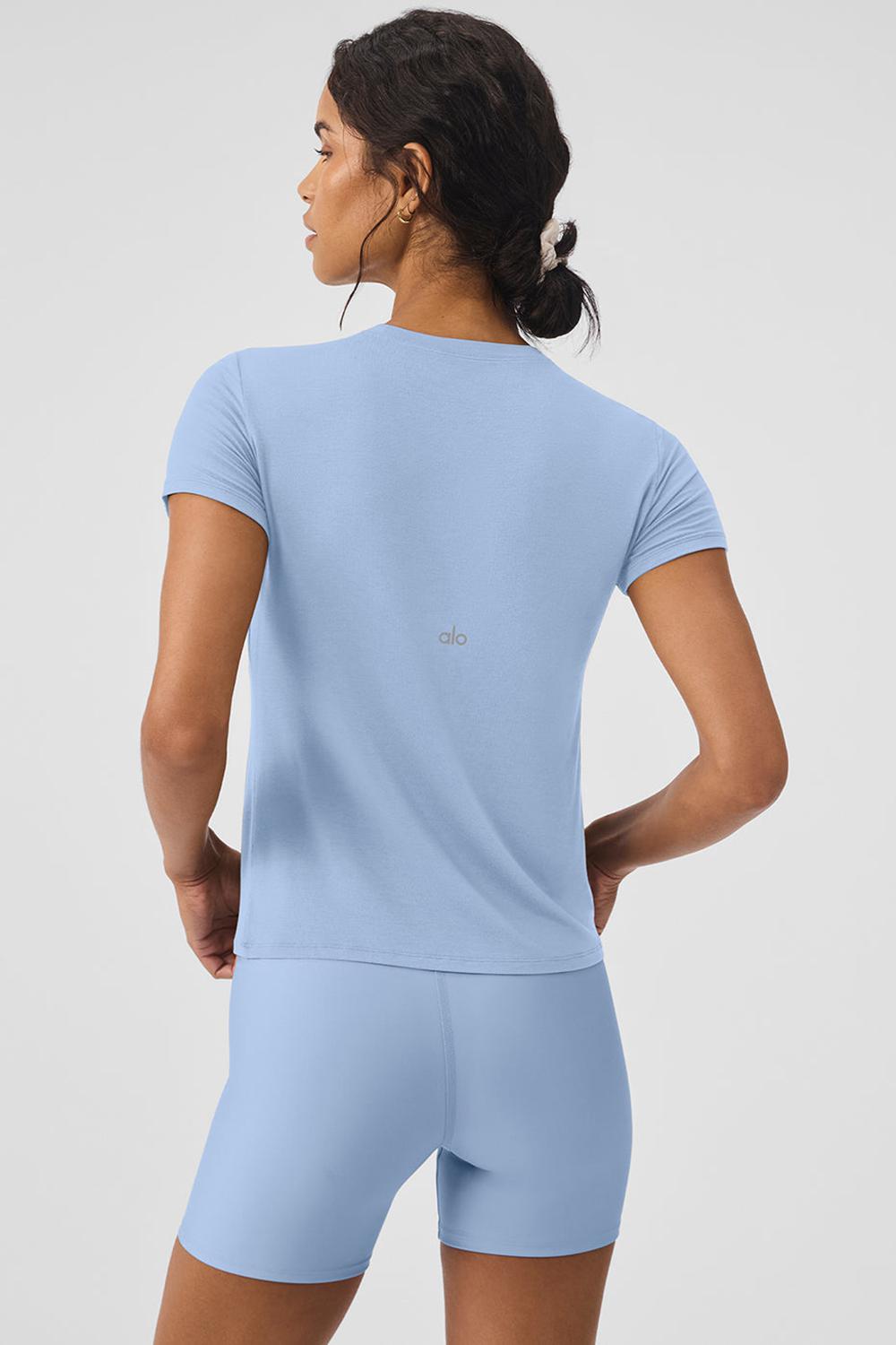 Short Sleeve Alo Yoga All Day Mujer Azules | Chile  57412-IKLW