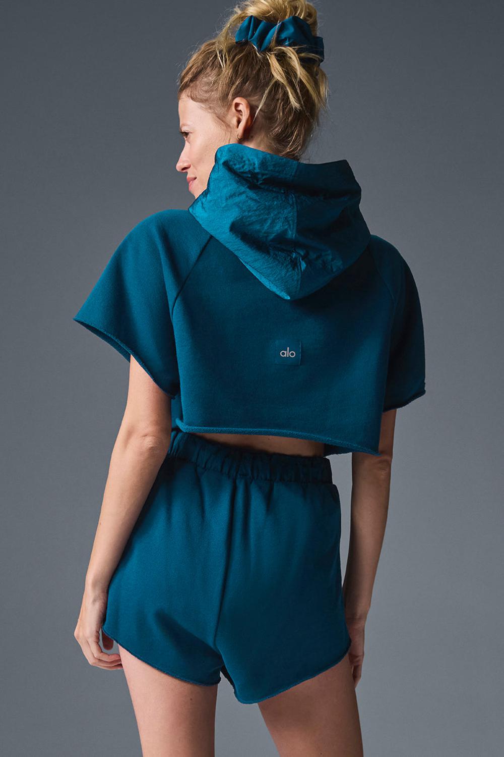 Short Sleeve Alo Yoga Cropped In The Air Mujer Azules | Chile  06942-VNKP