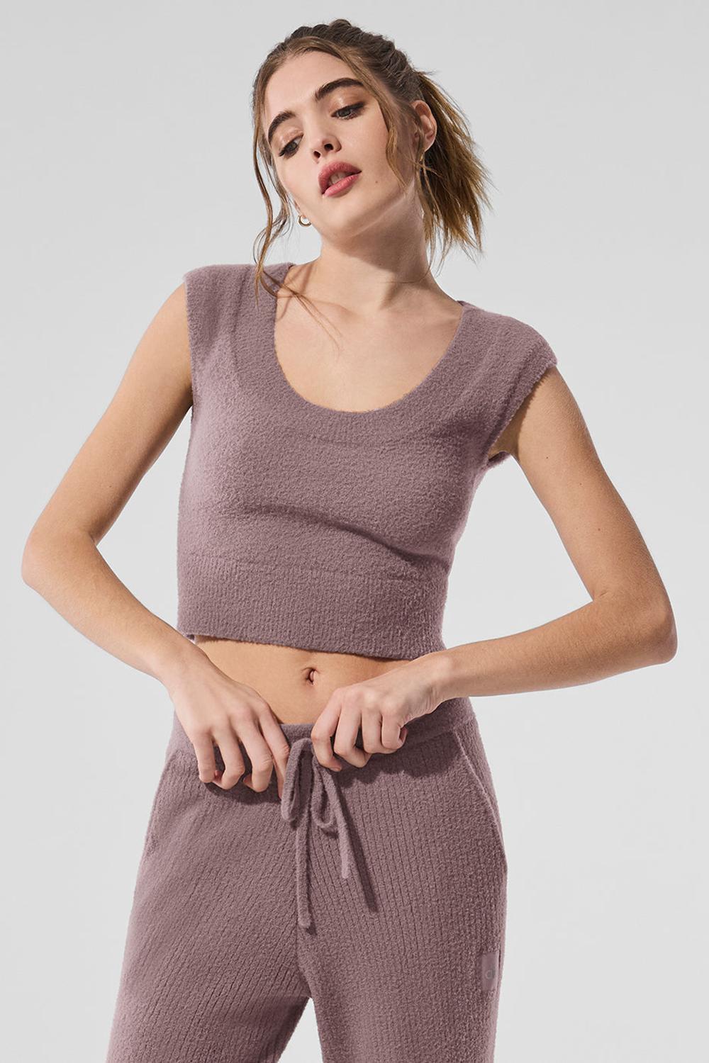 Short Sleeve Alo Yoga Snuggle Up Mujer Mushroom | Chile  01768-QBYT