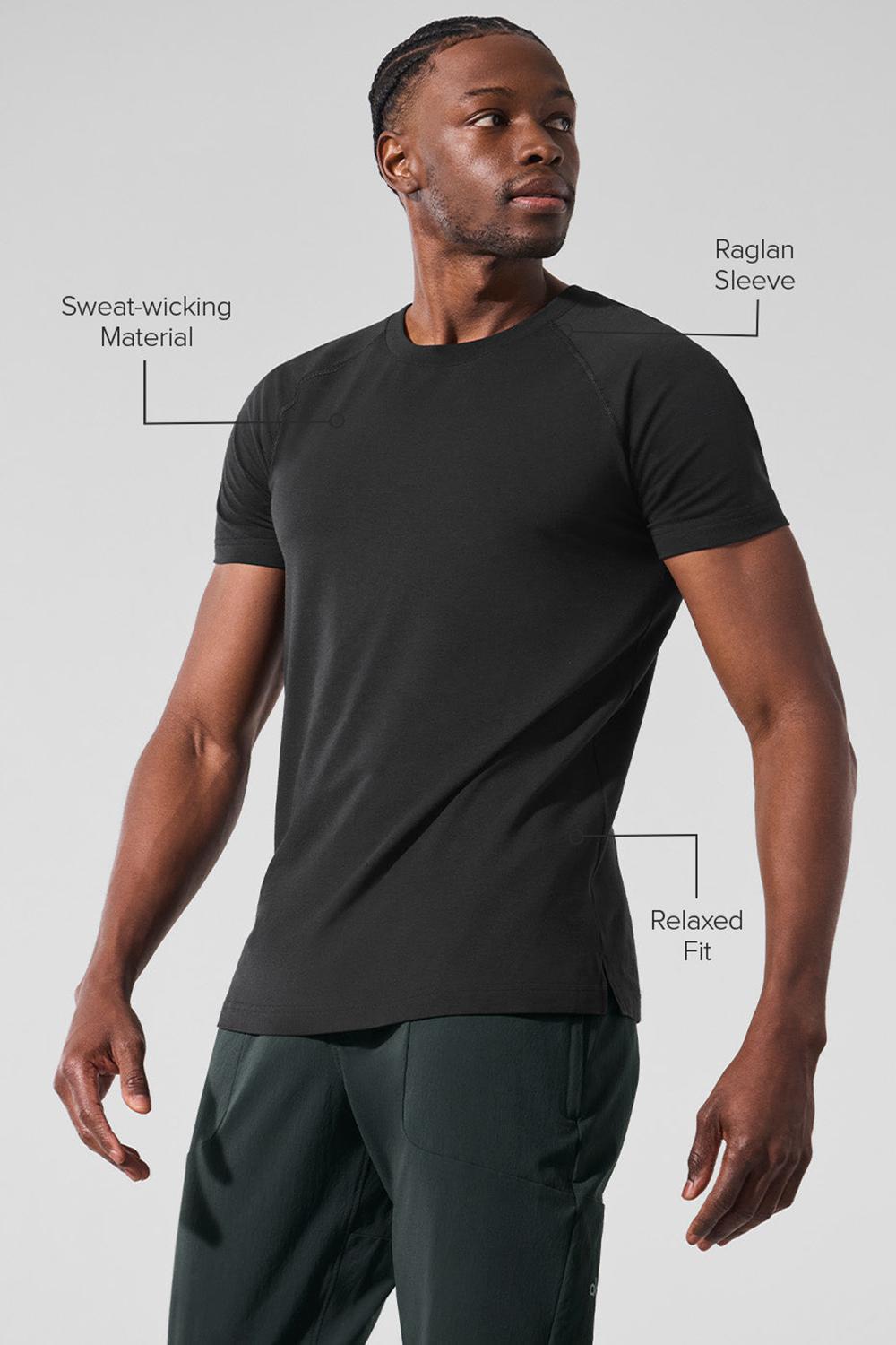 Short Sleeve Alo Yoga Vapor Crewneck Hombre Negras | Chile  84369-SYTR