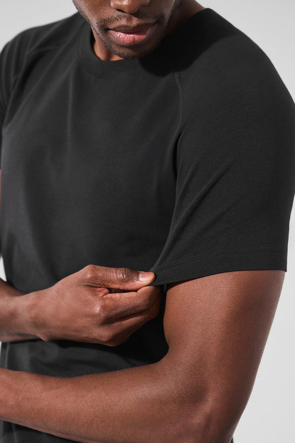 Short Sleeve Alo Yoga Vapor Crewneck Hombre Negras | Chile  84369-SYTR
