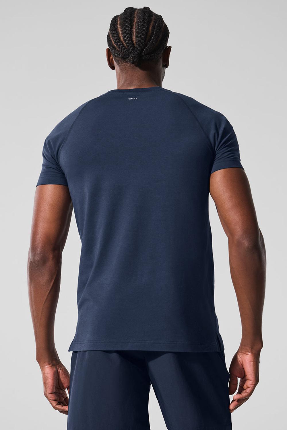 Short Sleeve Alo Yoga Vapor Crewneck Hombre Azul Marino | Chile  64280-NIXL