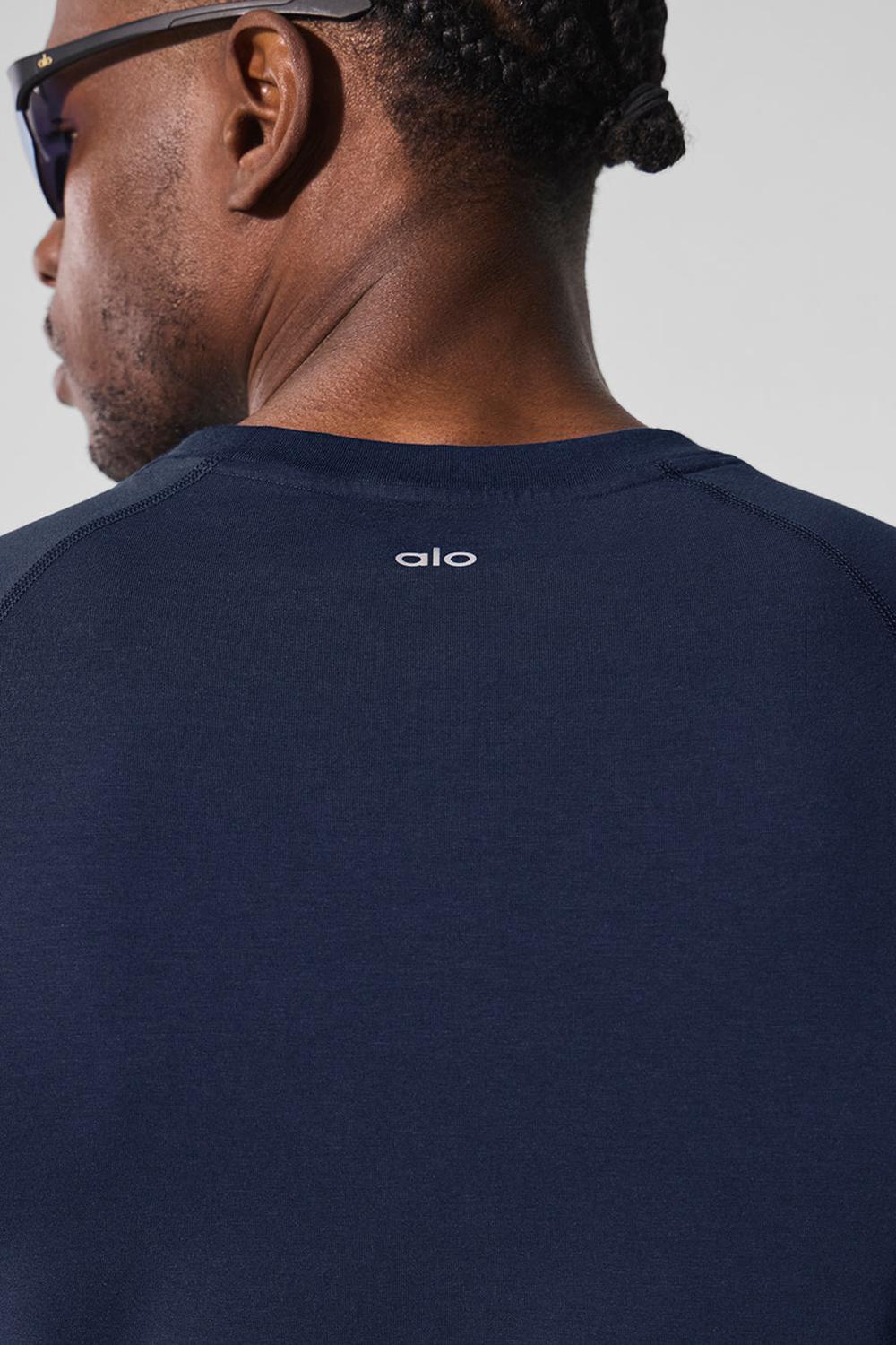 Short Sleeve Alo Yoga Vapor Crewneck Hombre Azul Marino | Chile  64280-NIXL