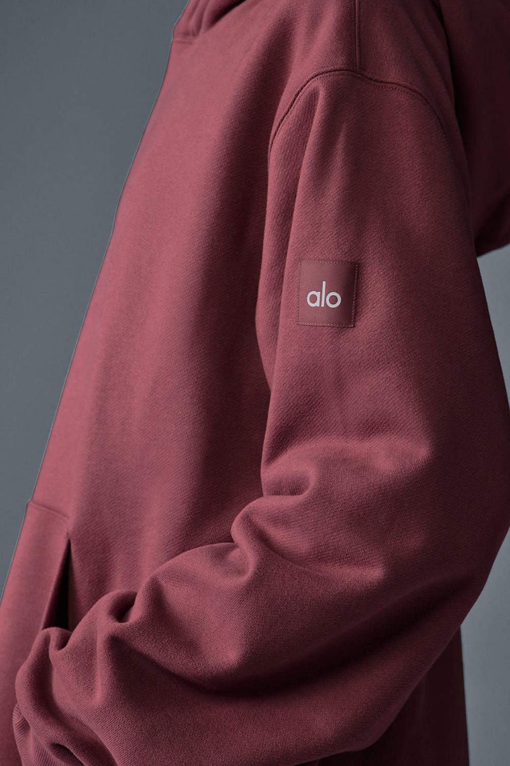 Sudadera con Capucha Alo Yoga Renown Heavy Weight Mujer Burdeos | Chile  84563-SBNL