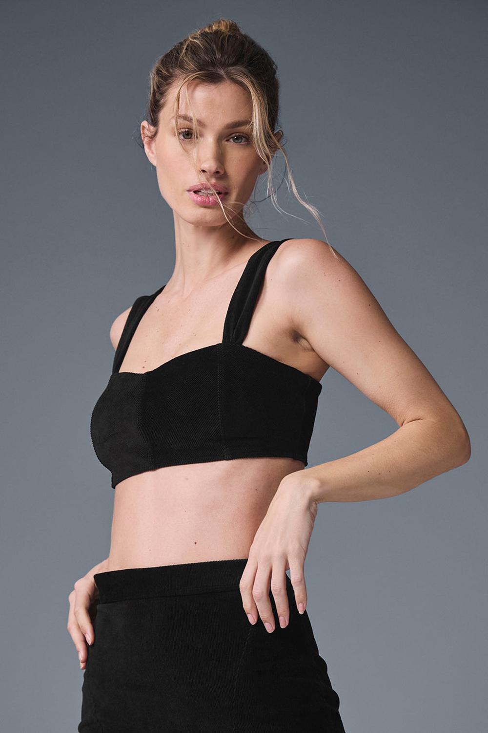 Sujetador Deportivo Alo Yoga Micro Corduroy Winter Break Mujer Negras | Chile  46782-HAJN