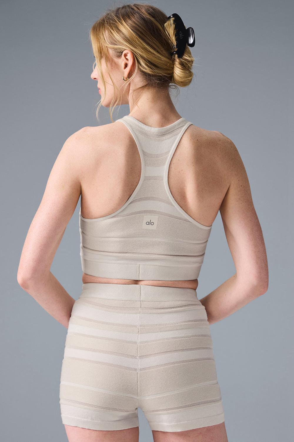 Sujetador Deportivo Alo Yoga Sport Play Knit Mujer Ivory / Alabaster | Chile  74861-DJQS