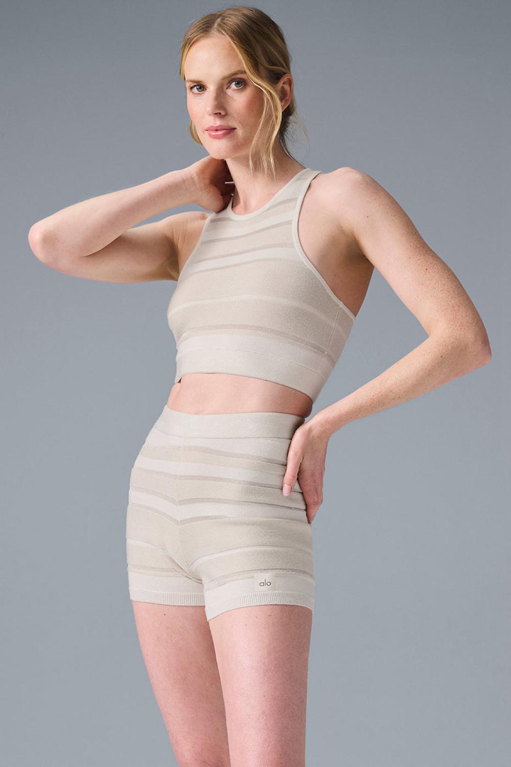 Sujetador Deportivo Alo Yoga Sport Play Knit Mujer Ivory / Alabaster | Chile  74861-DJQS