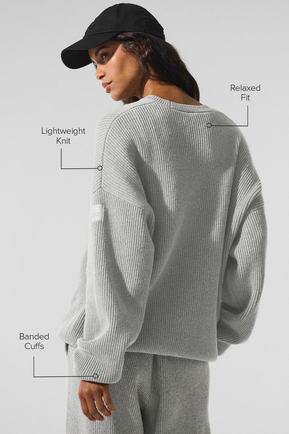 Truien Alo Yoga Domain Rib Knit Crew Mujer Gris | Chile  01732-TONW