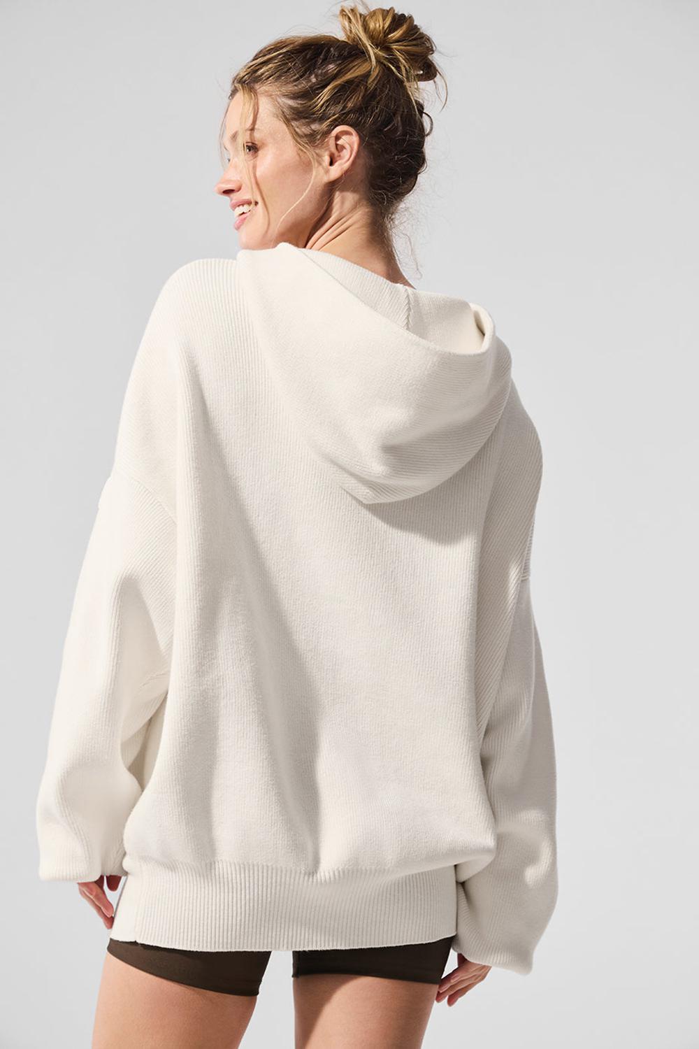 Truien Alo Yoga Scholar Hooded Mujer Ivory | Chile  67834-ABYJ