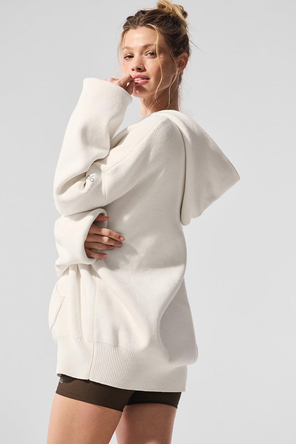 Truien Alo Yoga Scholar Hooded Mujer Ivory | Chile  67834-ABYJ