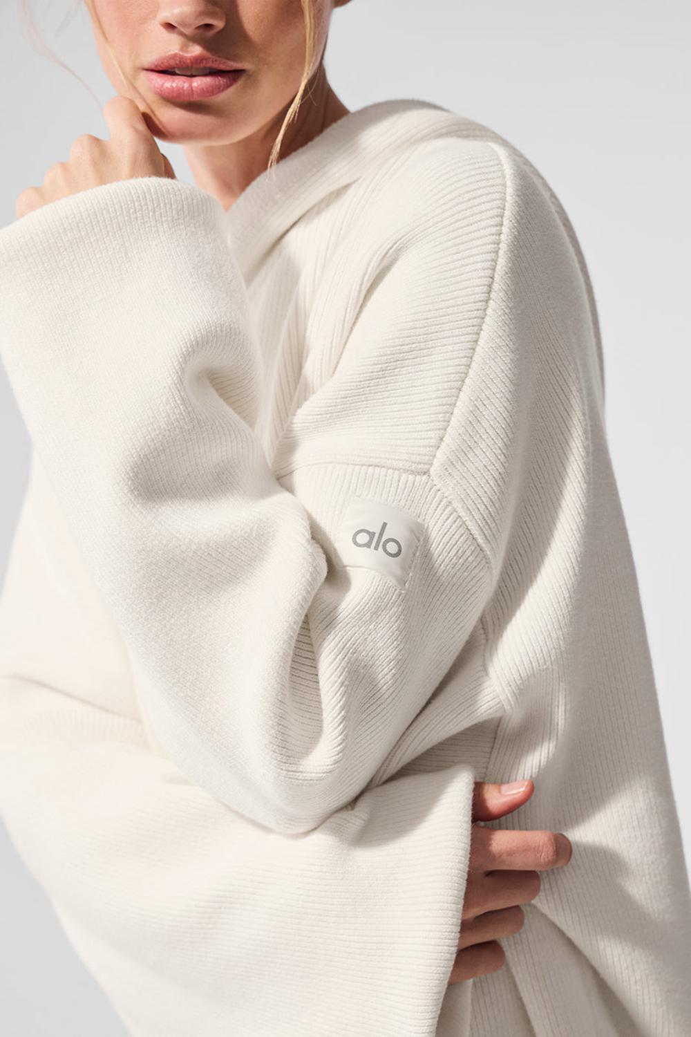 Truien Alo Yoga Scholar Hooded Mujer Ivory | Chile  67834-ABYJ